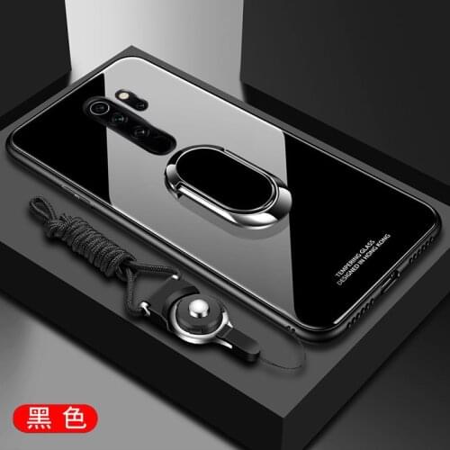 For Xiaomi Redmi Note 8 Pro Case Hard Tempered Glass With Stand Ring Magnet Protect Back Cover Case for xiaomi redmi note 8 9S