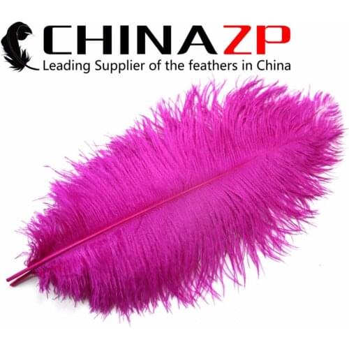 CHINAZP Factory Size 40~45cm(16~18inch) 50pcs/lot Cheap Wholesale Dyed Magenta Ostrich Wing Large Feathers