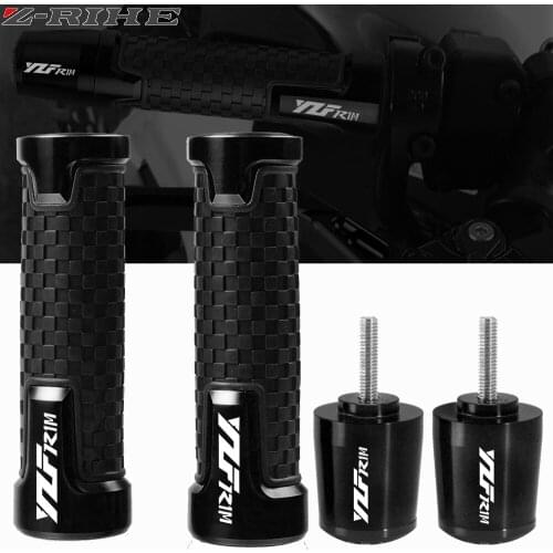 For YAMAHA YZF R1 YZF-R1 R1M R1S 2015 2016 2017 2018 2019 2020 2021 CNC Motorcycle handlebar grips end handle grips YZF R1M LOGO
