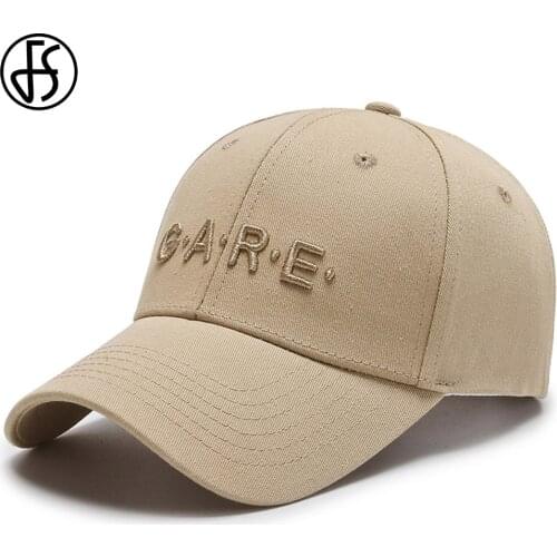 FS 2021 Trendy Snapback Baseball Caps Women Men Khaki Black Cap Cotton Letter Embroidery Street Hip Hop Dad Hat Chapeau Homme