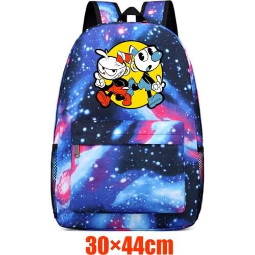 Anime Cuphead Canvas Backpack Casual Packsack Schoolbag Mochila High Quality Teenger Unisex Student Travel Laptop Bag