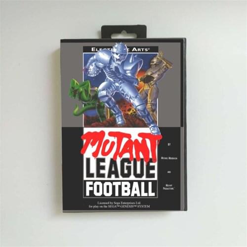 Mutant League Football - USA Cover With Retail Box 16 Bit MD Game Card for Sega Megadrive Genesis Video Game Console