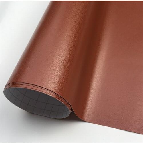 Brown Leather Pattern Vinyl Wrap Film DIY Car Interior Decoration Sticker Film Car PVC Sticker Console Phone Skin Leather Film