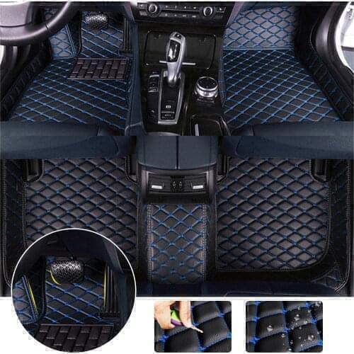 Leather Car Floor Mats Fit 99% Car Model For CADILLAC ATS CT6 DeVille XTS Escallade SRX XT5 CTS STS Car Accessorie Foot Cover