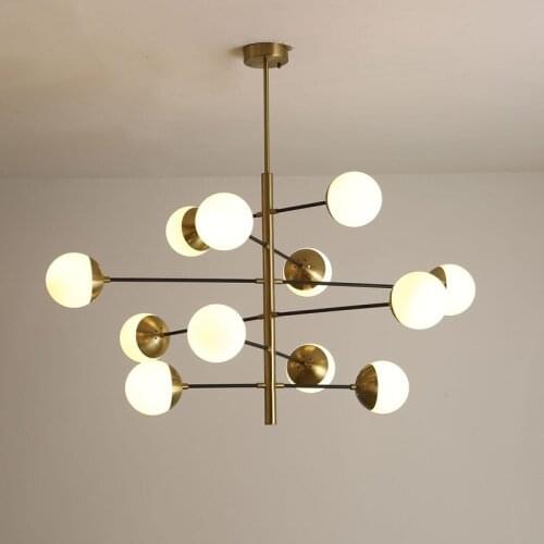 Creative Postmodern Loft Apartment Molecular Chandelier Art Metal Glass Ball Villa Hotel Hall Suspension Light