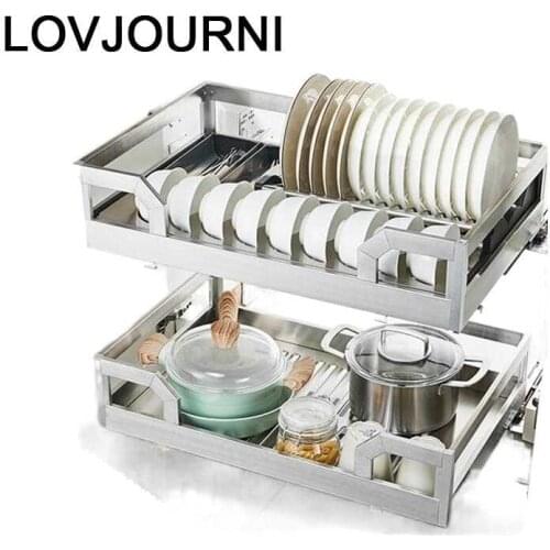 Cupboard Storage Dish Drainer Accessories Organizer Stainless Steel Rack Cozinha Kitchen Cabinet Cestas Para Organizar Basket