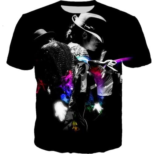 Superstar Michael Jacksont 3D printed summer mens T shirt fashion Rock T-shirtk Cool Tee shirt/Streetwear T shirt Men Tops 5XL