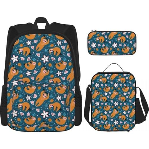 Cute Cartoon Sloth Plush fashion backpack children school bags waterproof oxford large school backpack for teenagers schoolbag