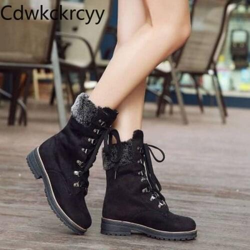 Winter The New fashion British style trend Martin boots black personality Casual Lace student High heels Women boots size 34-43