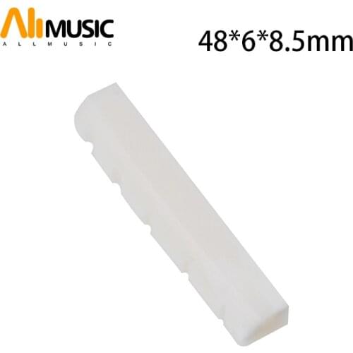 Wholesale 10 pcs/lots 6MM Slotted Real Bone 5 String Bass Nuts For Electric Bass 48*6*8.5mm