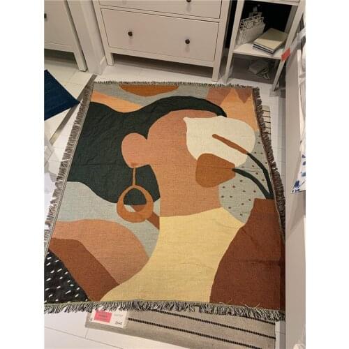 Nordic Personality Creative Earring Girl Throw Blanket Background Wall Tapestry Sofa Covers Dust Cover Turkish Ins Bed Blankets