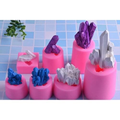 3D Crystal Column Silicone Mould Ice And Snow Iceberg Silicone Fondant Model Candy Chocolate Molds Delicate Cake Tools