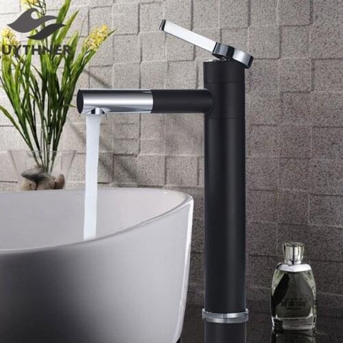 Bath Basin Faucets Brass Bathroom Faucet Vessel Sinks Mixer Vanity Tap Swivel Spout Deck Mounted White Color Washbasin Faucet