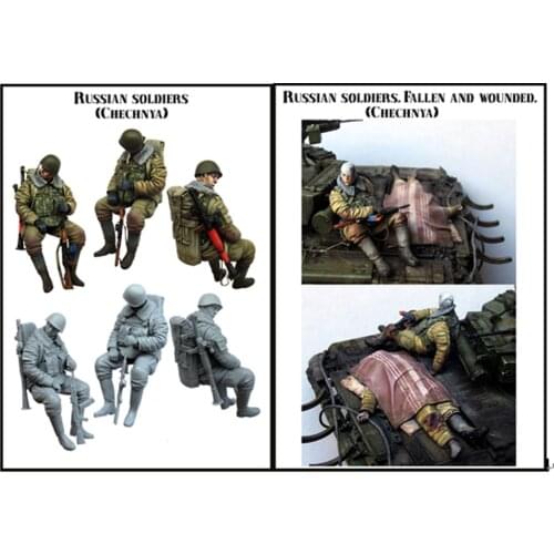 1:35 ratio die-cast resin Russian special forces soldiers 3 figures need to be assembled and colored by themselves