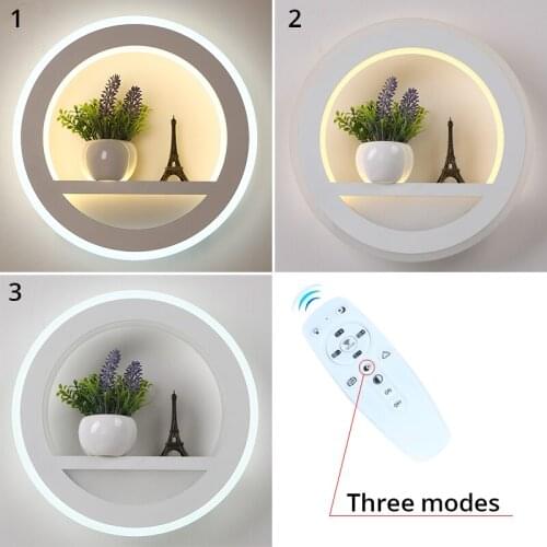 Led Wall Lamp Dimmable 2.4g Remote Control Modern Bedroom Living Room Decoration Lighting Wall Light With Flower And Tower 29w