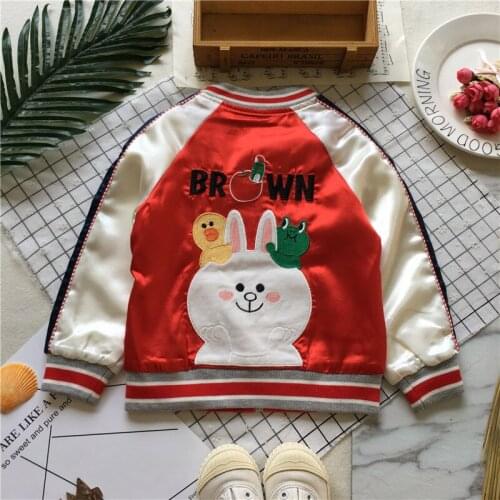 Tonytaobaby Autumn Clothing New Style Baby Bear Baseball Uniform Outfit Baby Girl Coat Toddler Boy Jacket