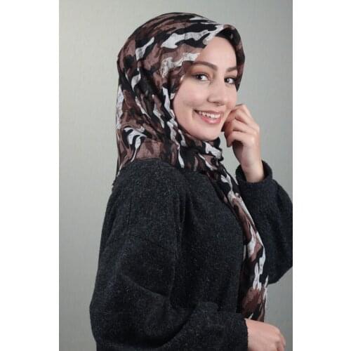 VERTU PATTERNED LINEN FLAMLI SCARF-DESEN-28-RENK-05