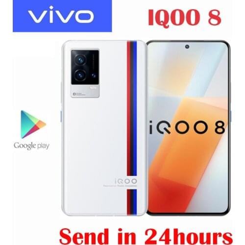 Official Original New VIVO IQOO 8 5G Cell Phone Snapdragon 888 6.56inch 120Hz AMOLED 48.0MP Camera NFC 4350mAh 120W Flash Charge