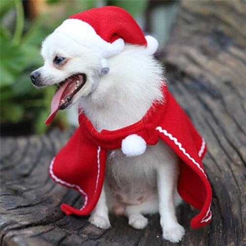 Funny Dog Cat Costume Christmas Cloak Halloween Disguise Clothes For Cats New Year Suit For Small Dogs Pet Photo Props Accessory