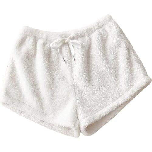 Women Cotton Shorts Polyester Pajama Pants Sleep Bottoms Summer Casual Beach Pants Sleep Wear Lounge Pajama Velvet Drawstring Pa