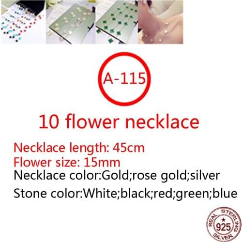 A115 Vintage 10 Clover Charms Necklace Women In Sterling Silver 925 Set Real Natural Stone Hot Brand Top Quality Bijoux Gifts