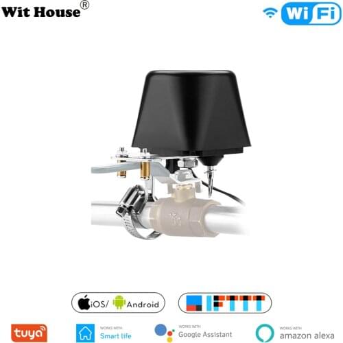 Tuya Alexa Google Assistant Smart WiFi Control Gas Water Valve Smart Life WiFi Shut-Off Controller Turn On Off Manually