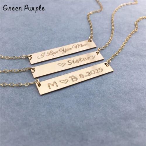 Gold Long Bar Necklace Handmade Jewelry Gold Chocker Pendants Boho Kolye Necklace for Women Initial Jewelry