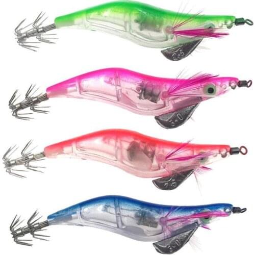 New 1pc Light Fishing Lure LED Electronic Luminous Cuttlefish Squid Lure 10.5cm Shrimp 12g Tackle Jigs Hook New Lures Fishi V6L1