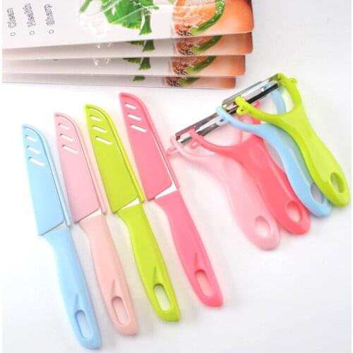 Ceramic Knife 2 Piece Set Kitchen Knife Peeler Set Plastic Handle Vegetable Fruit Peeling Slice Scraper Kitchen Accessories