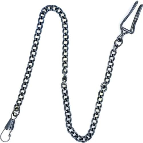 10pcs A LOT 34CM CLASSIC BLACK PLATED POCKET WATCH CHAIN Gun Metal finish B005