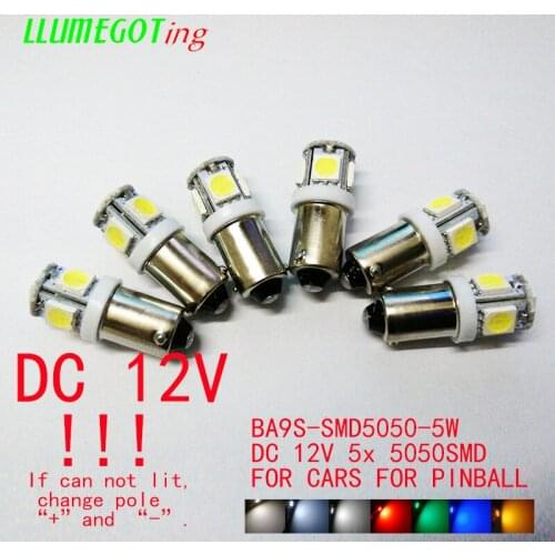 1000pcs BA9S T4W #44 #47 5050 5SMD 12V Interior Reading Dome Lamp DC 12V License Plate Bulbs Marker Light Wedge Lights