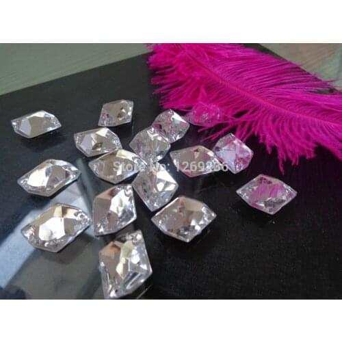 150pcs 13*16mm Acrylic crystal Silver-Color Rhinestones For Sewing Dresses Stones Accessores Sew on Loose Beads Strass m40