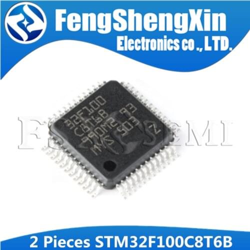 2PCS STM32F100C8T6B QFP48 32F100C8T6B QFP advanced ARM-based 32-bit MCU