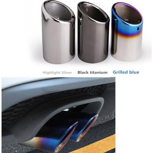 2pcs Car Modification Exhaust Tip Headers Muffler Pipe Inox Cover For Audi A3 A1 A4 B8 TT A5 Hatchback A4L A6L 1.8T 2.0T 76mm