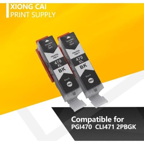 2Pcs PGI-470 PGI-470 CLI-471 PGI470 CLI471 470 471 Black Compatible Ink Cartridge for Canon PIXMA MG5740 MG6840 TS5040 TS6040 Pr