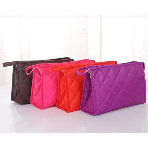 200pcs Rhombus Design Zip Closure Make Up Cosmetic Bag Pocket With Mirror Can Customize Colors Small Size#36804