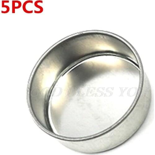 5PCS 4.31x1.5CM Round Metal Tealight Cup Holder Empty Case Candle Wax Container Bowl Mold DIY Jelly Gel Jars Making Accessories