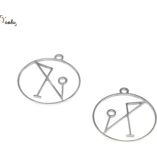 5pcs/lot Sigil of Archangel Michael Symbol charm the archangel Michael sigil Logo Emblem Amulet Stainless steel pendant 25mm