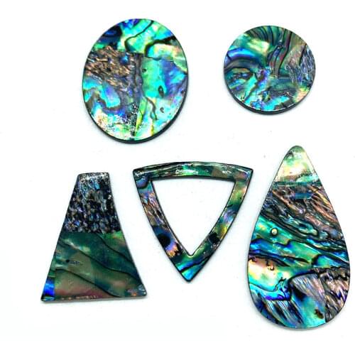 Abalone Shell Beads Natural Shell Single-sided Round Triangle Drop-shaped Jewelry Making Fashion Necklace Earrings Accessories
