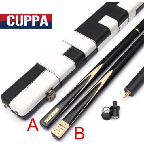 Cuppa Handmade 3/4 Snooker Cue Case Set A/B Type Snooker Cues 9.8mm Bright Paint Cracking Prevention Maple Shaft China