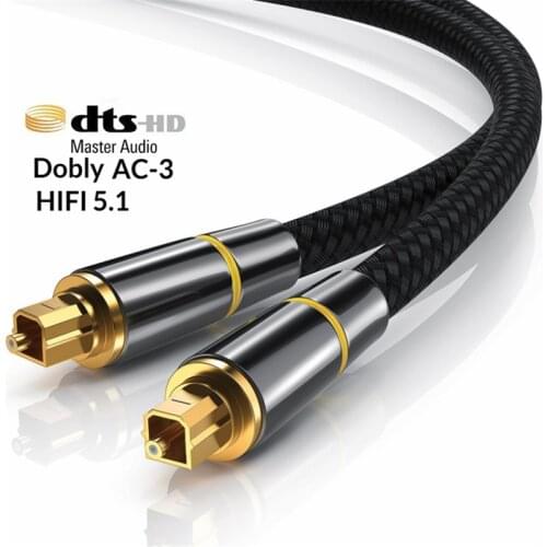 HIFI 5.1 Digital SPDIF Fiber Toslink Optical Audio Cable 1m 2m 8m 10m for TV box PS4 Speaker Wire Soundbar Amplifier Subwoofer