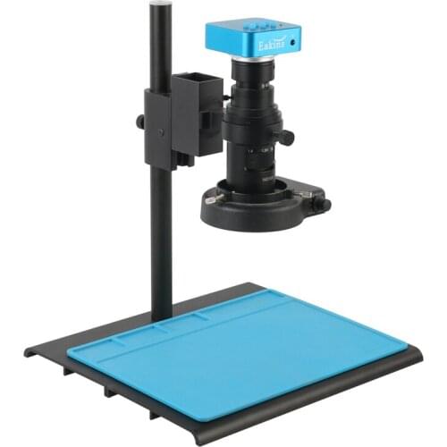 36MP FHD 2K HDMI USB Digital Industrial 150X C Mount Lens Video Microscope Camera For Phone Chip Soldering 300MM Work Distance