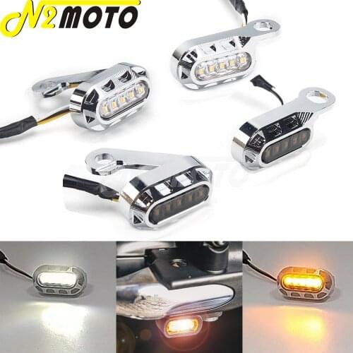 CNC Mini LED Turn Signal Indicator Brake Blinker Running Light For Harley Sportster 883 1200 48 72 Super Low Roadster 2004-2020