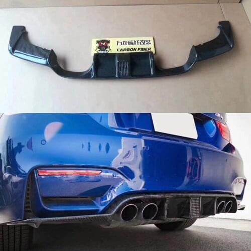 Carbon Fiber Rear Bumper Lip Spoiler Diffuser With Led Light for BMW F80 M3 F82 F83 M4 Bumper 2014 -2018 Sedan Coupe Convertible