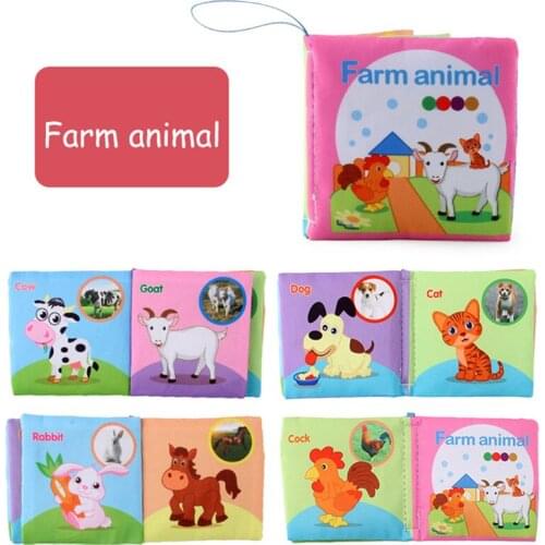 Infants Baby Boys Girls First Soft Cloth Books Interesting Crinkle Books Early Educational Reading Learning Toys