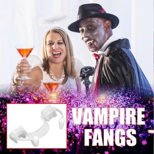 Vampire Fake Teeth Retractable Dracula Teeth Halloween MonsterWerewolf Zombie Fangs Halloween Masquerade Cosplay Costume Prop