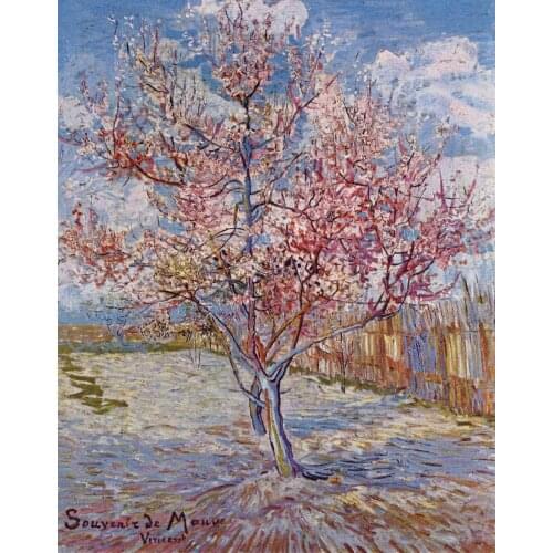 Art Oil painting Vincent Van Gogh Peach Tree in Bloom in memory of Mauve reproductions Canvas Artwork High quality Hand painted