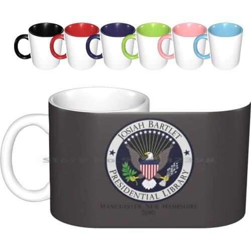 Josiah Bartlet Presidential Library Logo Ceramic Mugs Coffee Cups Milk Tea Mug West Wing West Wing Jed Josiah Bartlet Bartlett