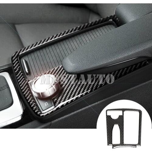 For Benz E Class Coupe W207 C207 Carbon Fiber Water Cup Holder Cover 2009-2012 1pcs Car Accessories Interior Car Decor Car Trim