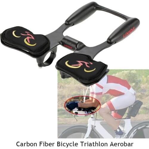 Lixada Carbon Fiber Bicycle Aerobar Bike Road Triathlon Arm Rest Handlebars Bike Racing Aero Bar